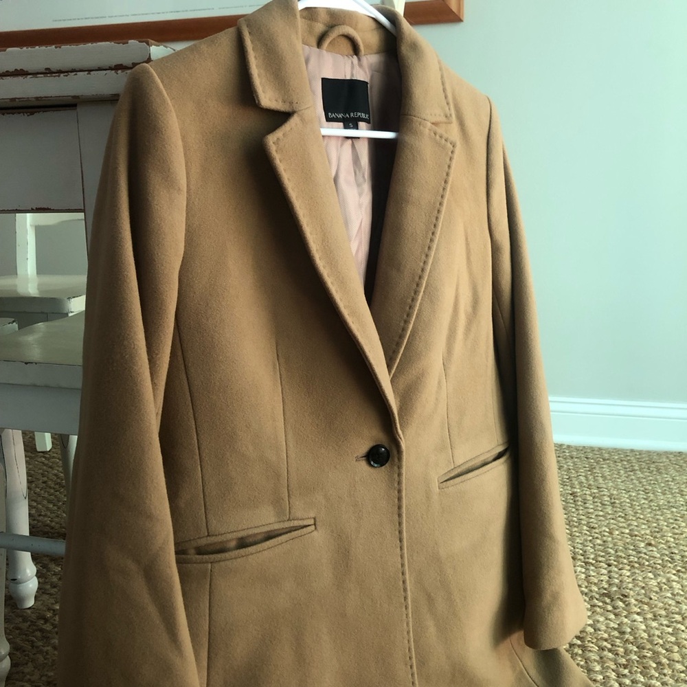 Banana Republic Italian Melton Top Coat or Car Coat. Size Small - Picture 5 of 14